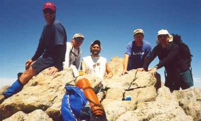 Tayls, Jordan, Schmed, Randu & Muss on summit of Checkered Demon