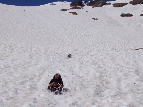 Glissading down from Camp Schurman
