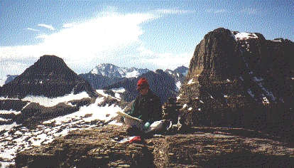 Cindi on summit of Mt. Oberlin