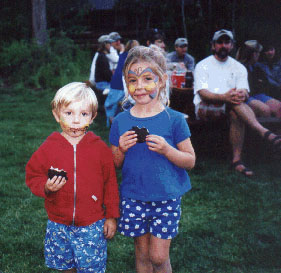 Lauren and Cole eat dessert