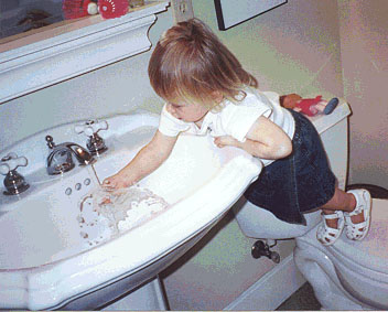 Jenna at the sink